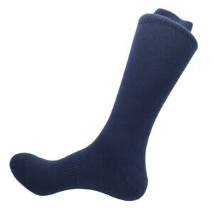 60% Cotton Crew Socks Mens Soft Fine Knit Navy Blue Casual Dress NWT Large 10-13